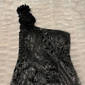 Short black sequin dress